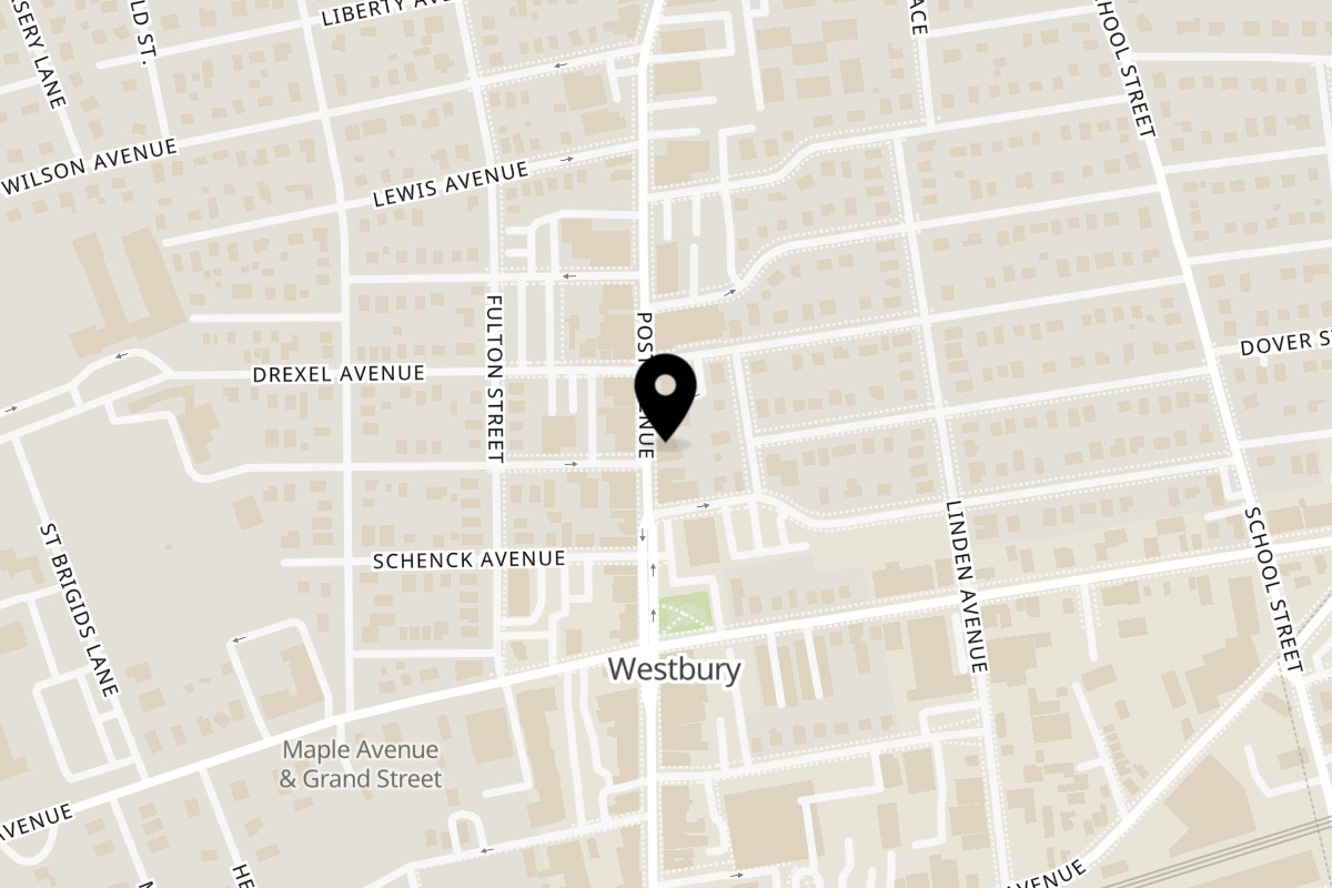 Map showing the location of Casa Kahlo on 238 Post Ave in Westbury